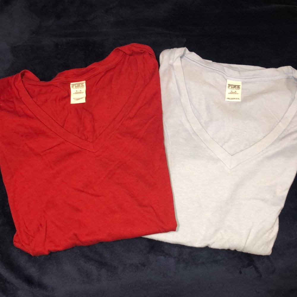 pink v-neck shirt bundle